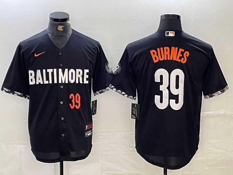 Men Baltimore Orioles 39 Burnes Black City Edition Nike 2024 MLB Jersey style 4